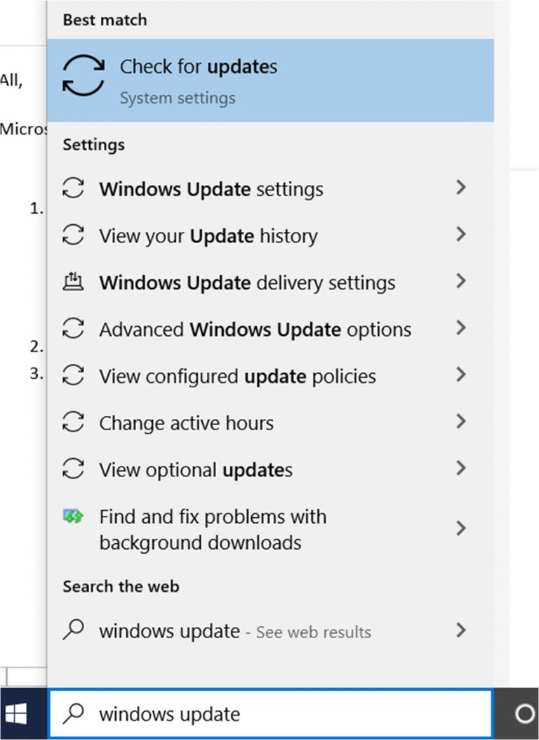 windows check for updates