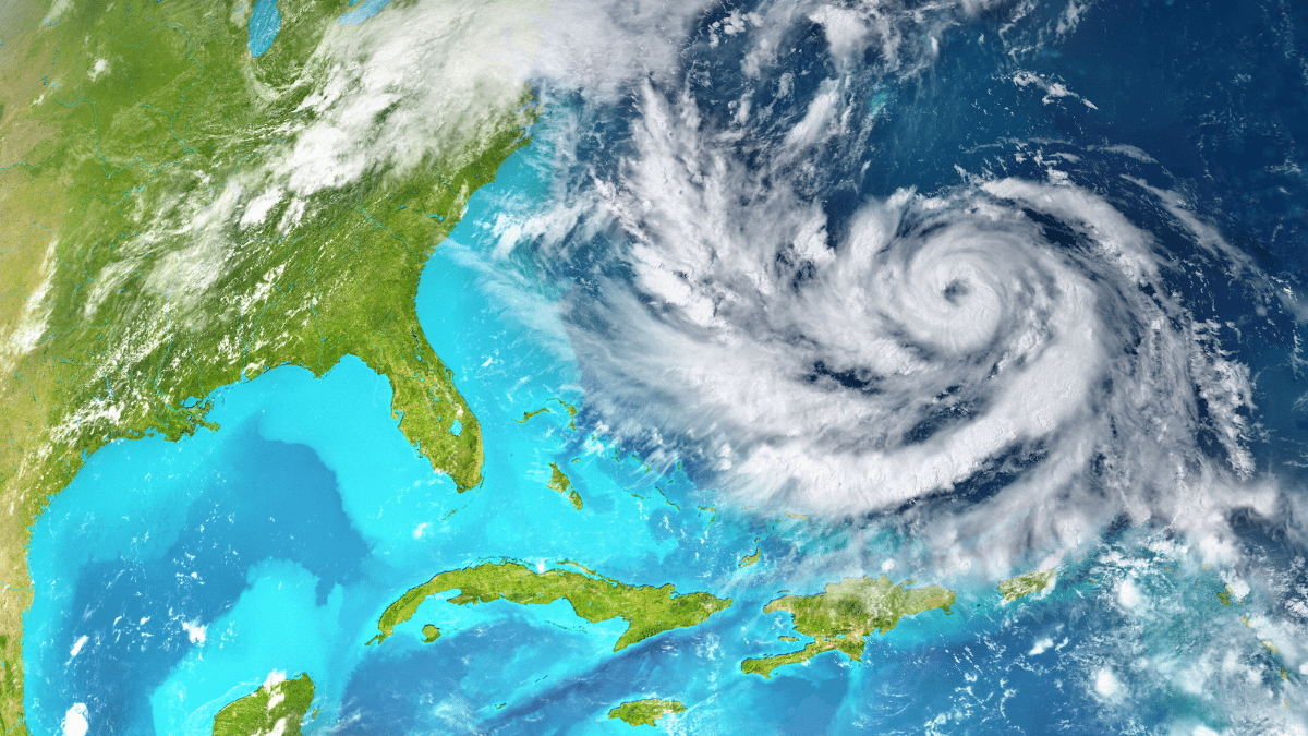 Hurricane approaching US from Atlantic ocean