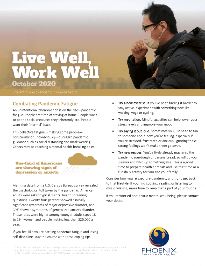 Live Well Work Well October 2020