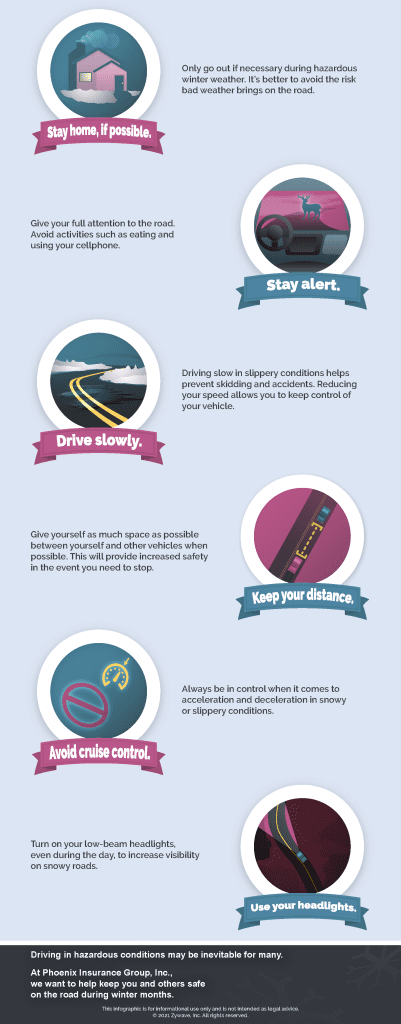 Winter Safe Driving Tips Infographic - Tips Only